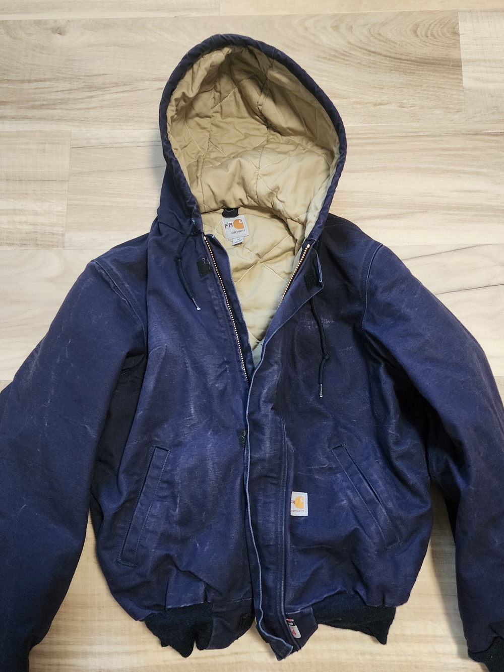Vintage Carhartt Hooded Flame Resistant Work Jacket, Size Medium
